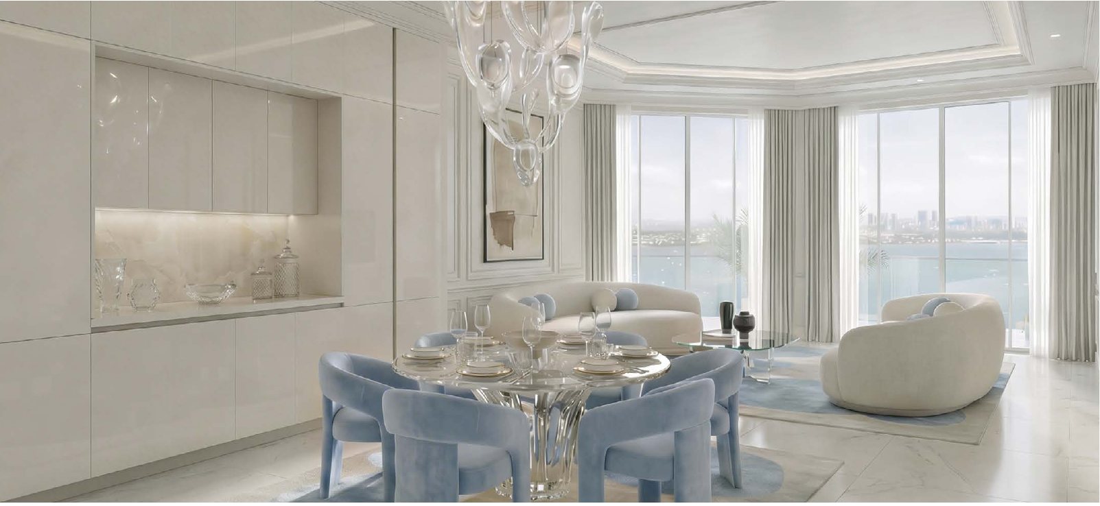Aurora one-bedroom residence interior at Ice Beach