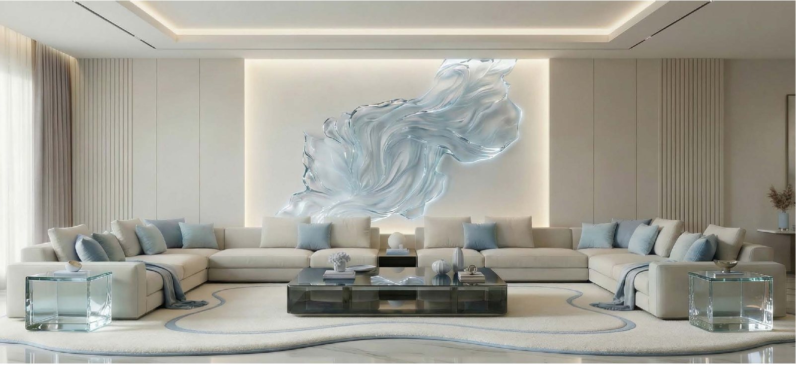 Antarctica three-bedroom sky villa interior at Ice Beach
